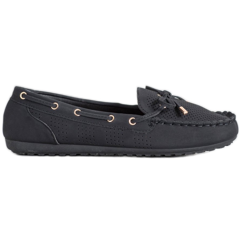 Diamantique Mocasines de piel ecológica negro