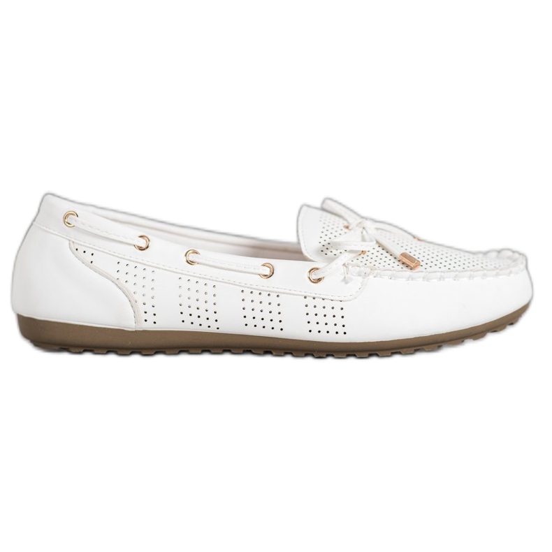 Diamantique Mocasines de piel ecológica blanco