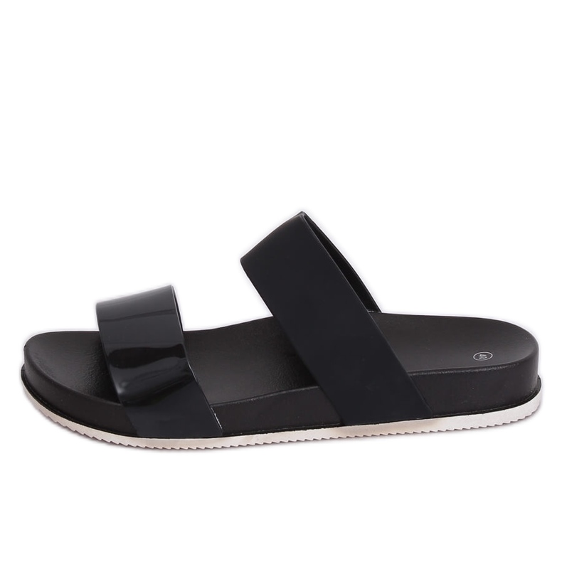 Black CK66P Pantuflas negras con correas de goma negro Black CK66P Pantuflas negras con correas de goma negro