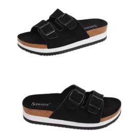 Pantuflas Scholki negras SS115P Negro