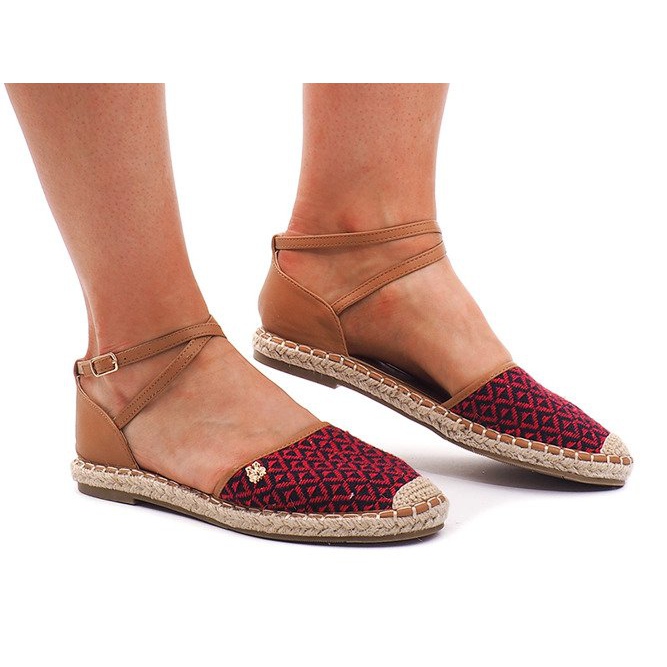 Alpargatas 452 Sandalias rojas marrón negro rojo