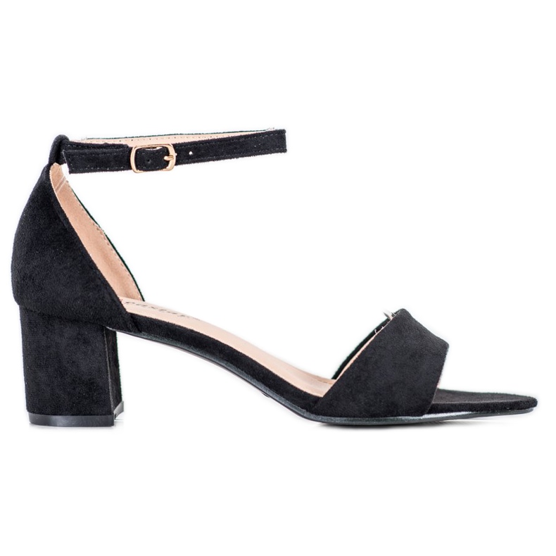 Seastar Cómodas sandalias de tacón negro Seastar Cómodas sandalias de tacón negro