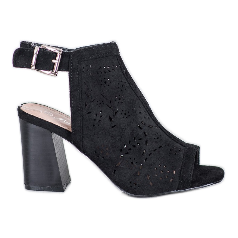 Mannika Sandalias empotradas caladas negro