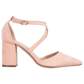 Diamantique Bombas en un pilar multicolor rosa