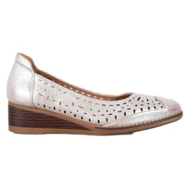 Bombas en la cuña VINCEZA plata gris