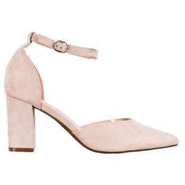 W. Potocki Zapatos de tacón de ante en Spitz beige