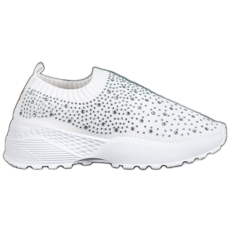 Diamantique Calzado deportivo con cristales blanco