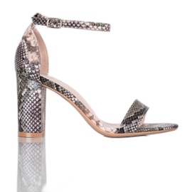 Seastar Sandalias sexis con estampado de serpiente multicolor