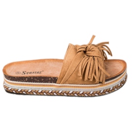 Seastar Zapatillas Con Flecos marrón