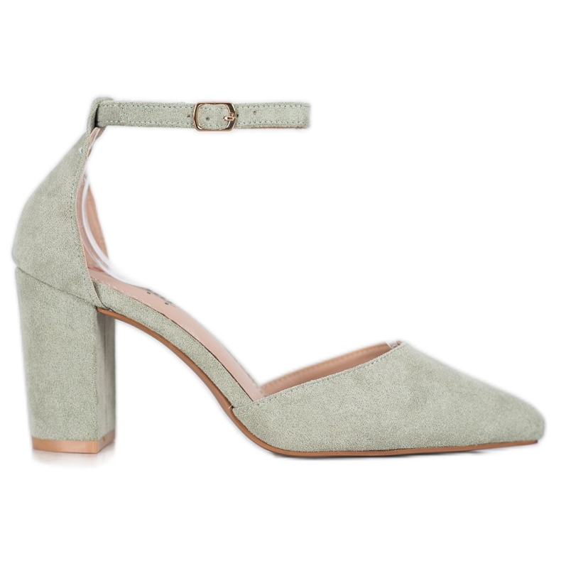 Seastar Zapatos de tacón de ante en un pilar multicolor verde