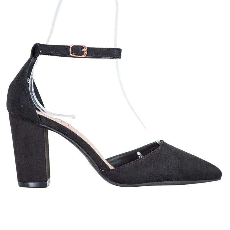 Seastar Zapatos de tacón de ante en un pilar negro