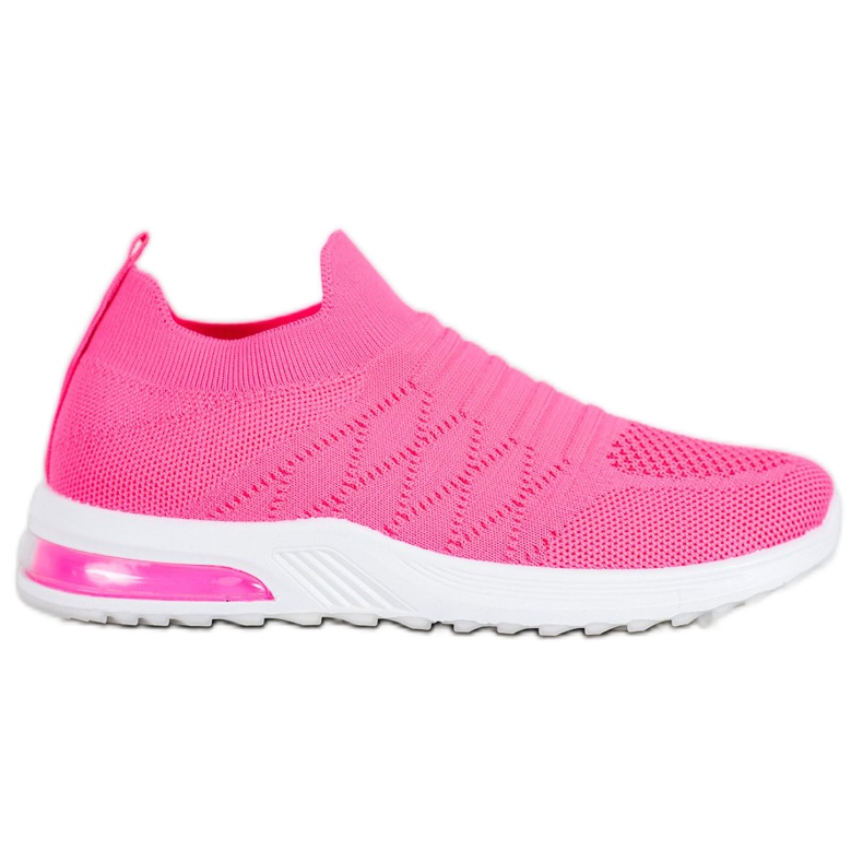 Diamantique Zapatos sin cordones de neón rosado