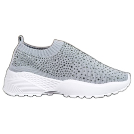 Diamantique Calzado deportivo con cristales gris