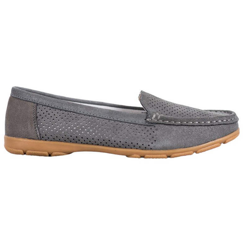 Mocasines de piel con purpurina VINCEZA gris