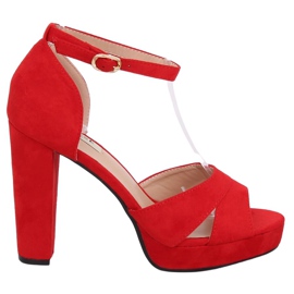 Red 9R12 Sandalias con plataforma rojas rojo