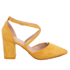 Bombas de tacón alto corte miel LY9153-5 Amarillo