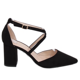 Salón de tacones altos corte negro D85-5 Negro
