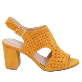Sandalias de tacón miel 99-33A Amarillo