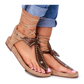 Sandalias marrones anudadas de Lu Boo para mujer Japanese Mara marrón Sandalias marrones anudadas de Lu Boo para mujer Japanese Mara marrón