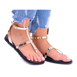Sandalias Lu Boo Golden Mirror Roman Japanese dorado