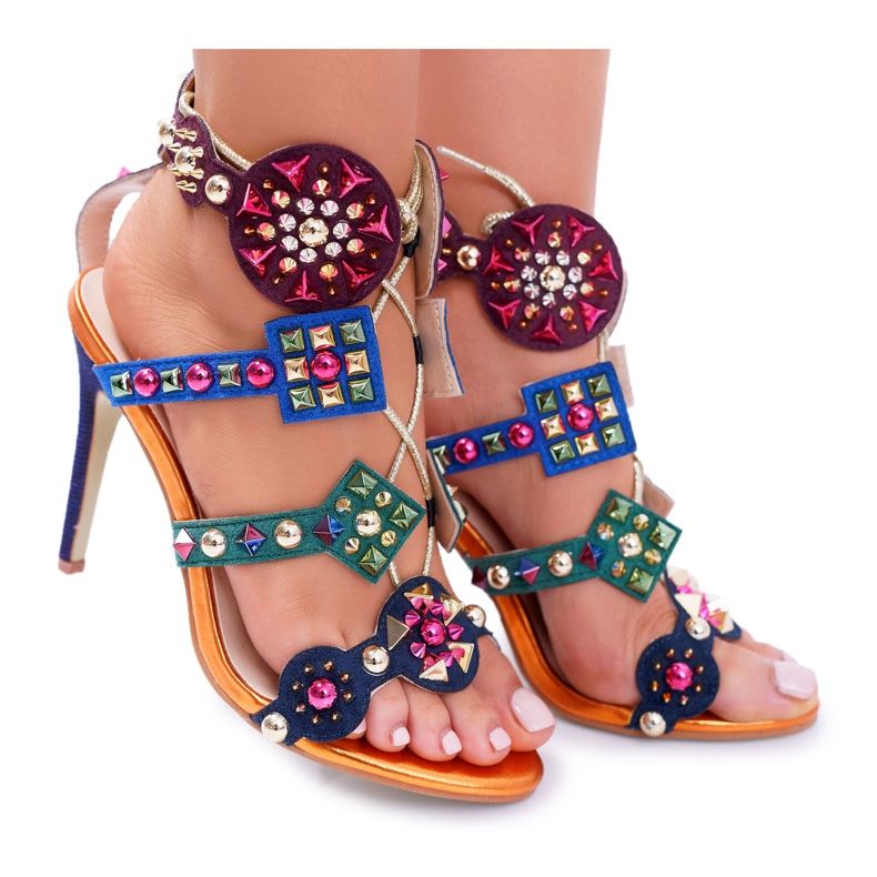 LU BOO Sandalias De Tacón Alto Jet Studs Rockers Multicolor LU BOO Sandalias De Tacón Alto Jet Studs Rockers Multicolor
