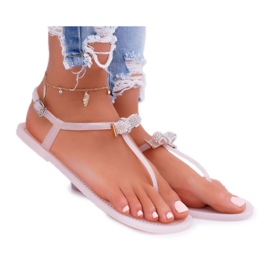 LU BOO Sandalias de Mujer Chanclas Meliski con Lentejuelas Rosa Lomba