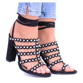 Sandalias negras con tacón para mujer de Ysmira negro