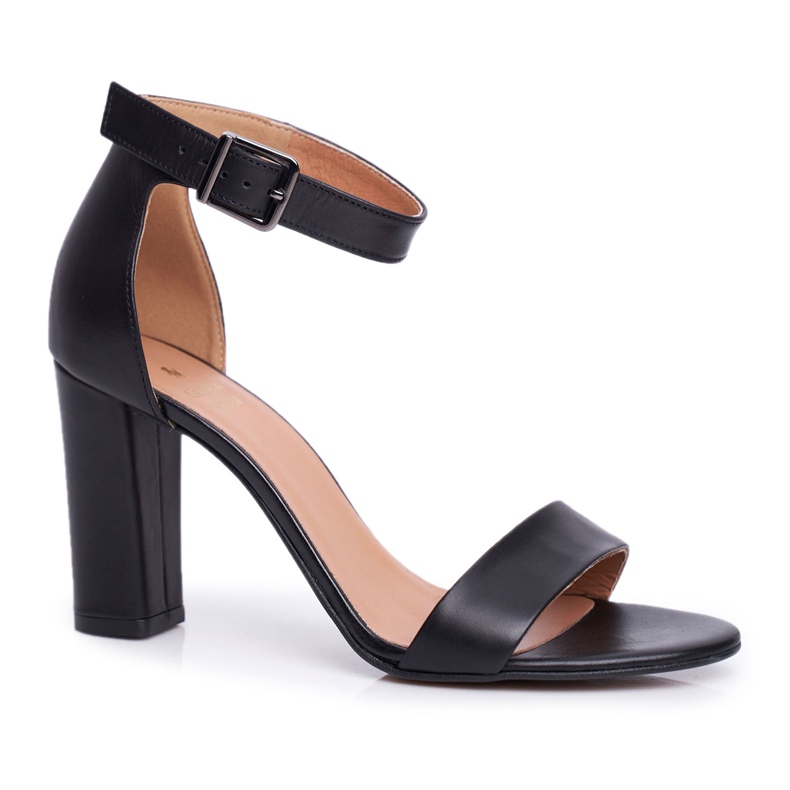 Sandalias Con Tacón Laura Messi 1760 Grain Leather Black Iliad negro
