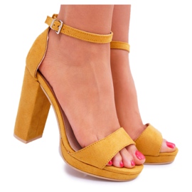 FW1 Sandalias amarillas de mujer con plataforma Debora de tacón alto amarillo FW1 Sandalias amarillas de mujer con plataforma Debora de tacón alto amarillo