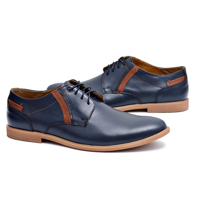 Bednarek Polish Shoes Zapatos Brogues para Hombre Bednarek Leather Azul Marino Millo