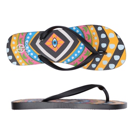 Lu Boo | Chanclas Pin-up Black Aztec Havanna multicolor