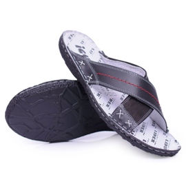 Iguana Zapatillas de hombre de cuero negro claro bien