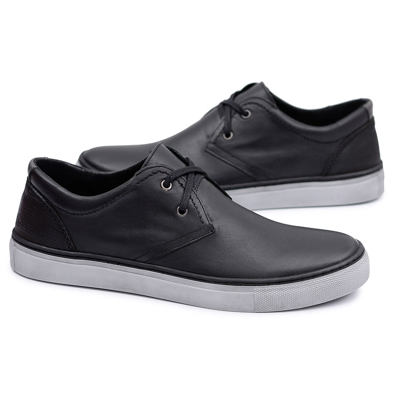 Neex | Zapatos deportivos Martino de cuero negro para hombre