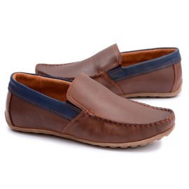Neex | Mocasines sin cordones Pardon de cuero marrón para hombre