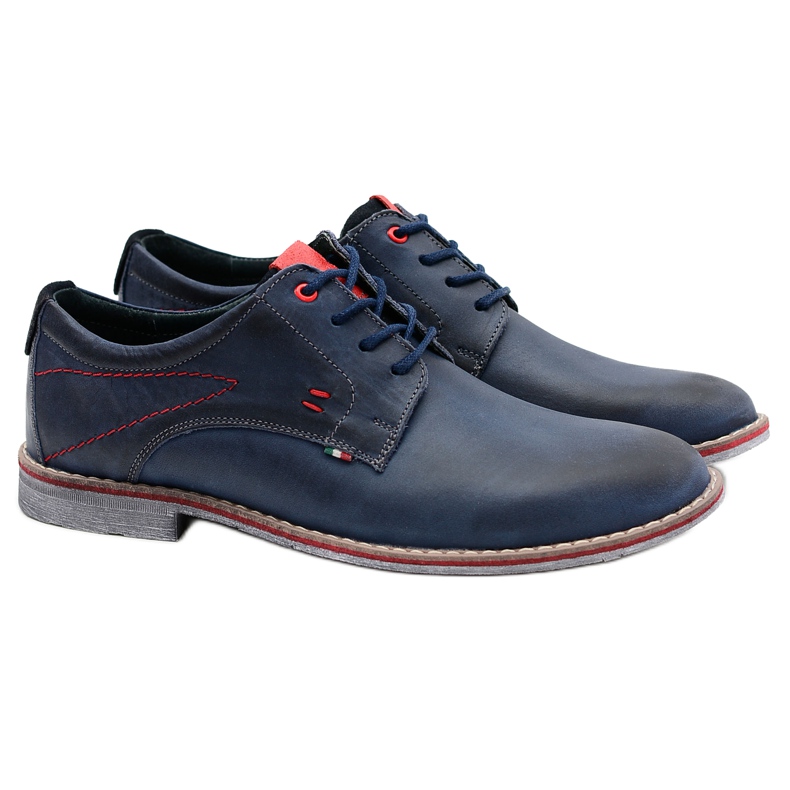 KOMODO Zapatos Hombre Piel Azul Marino Falado