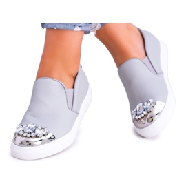 Zapatillas de deporte grises Lu Boo con cristales