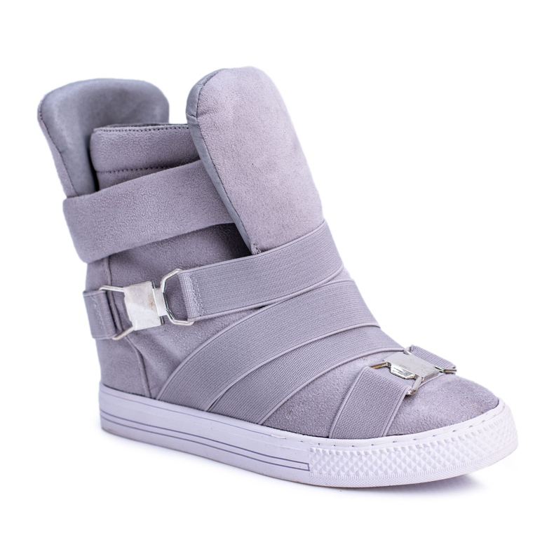 Zapatillas de mujer Lu Boo con bandas elásticas Grises Pumpes