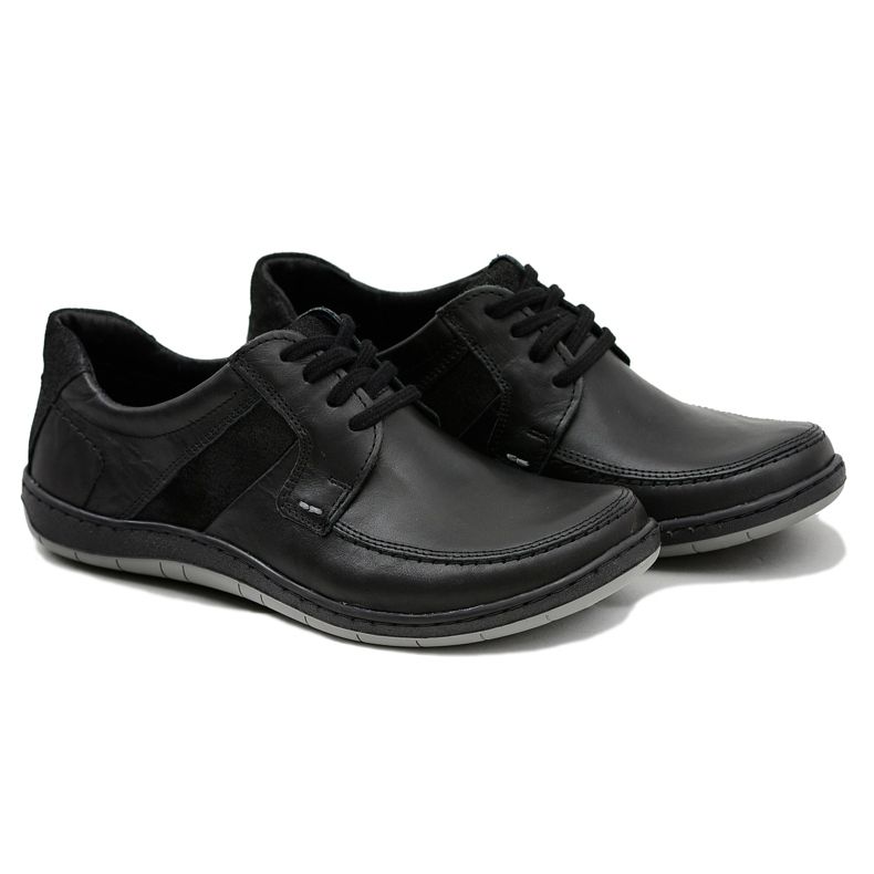 KOMODO Zapatos negros clásicos de cuero para hombre Rocco