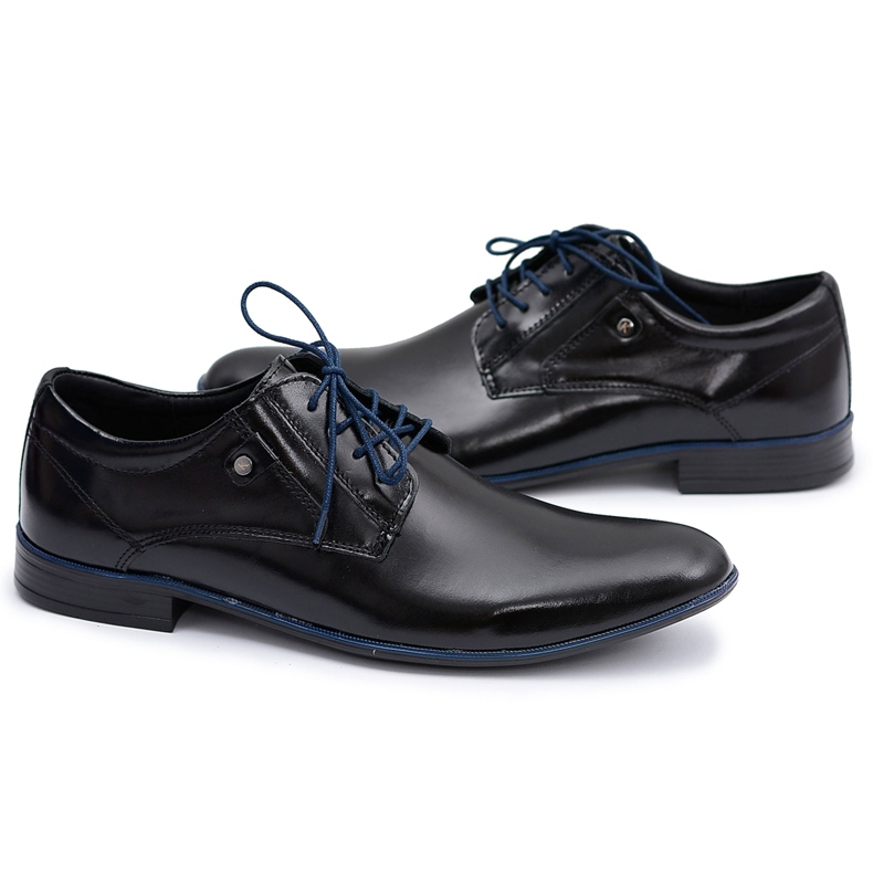 KOMODO Zapatos elegantes en cuero negros de Massimiliano
