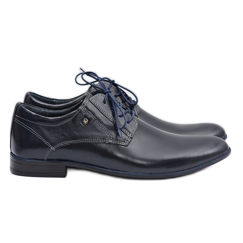 KOMODO Zapatos elegantes en cuero azul marino de Massimiliano