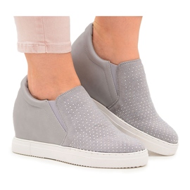 Zapatillas de Mujer Lu Boo con Cristales Calado Gris Simmi