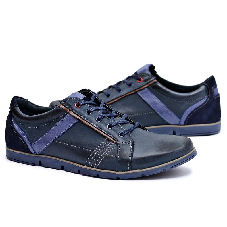 KOMODO Zapatos Deportivos De Piel Hombre Azul Marino Syko