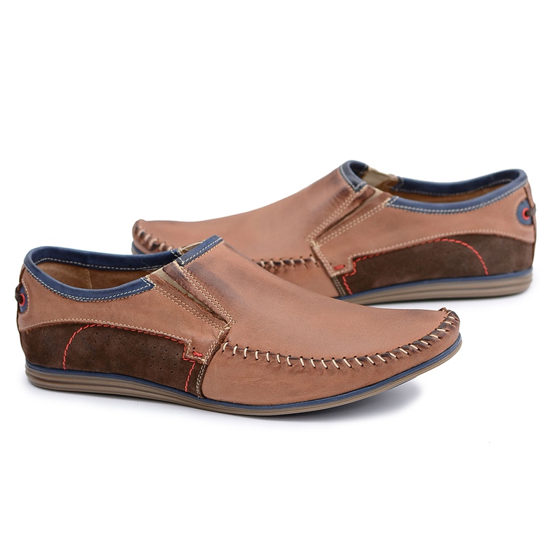 KOMODO Mocasines sin Cordones para Hombre en Piel Marrón Teodoro
