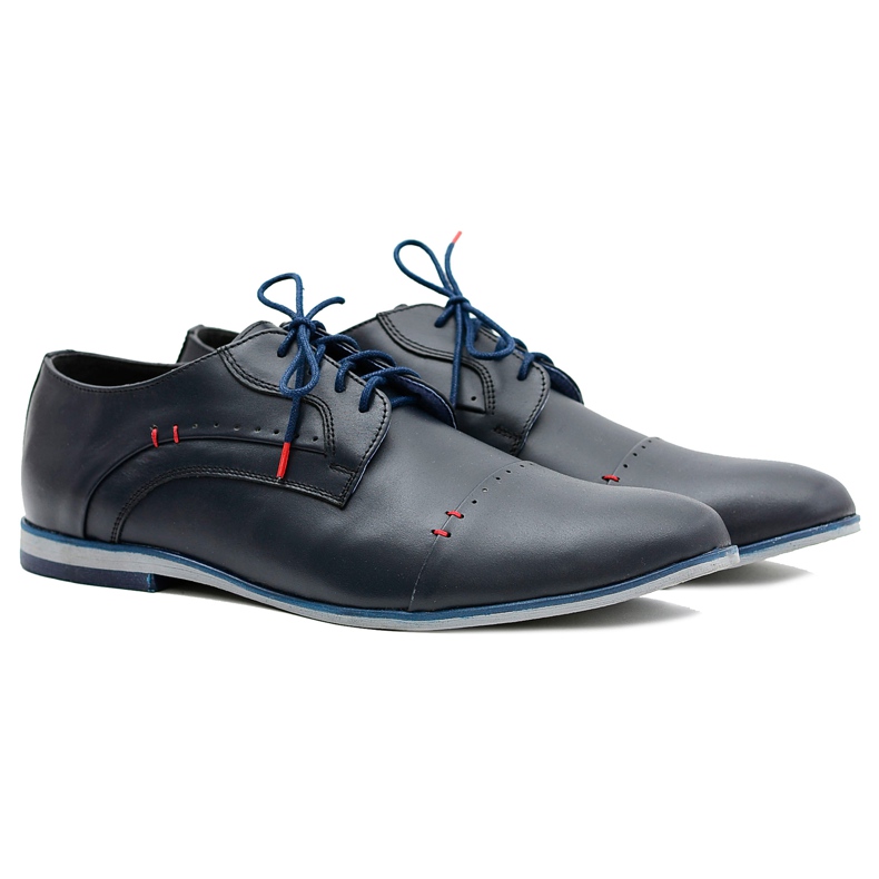 Gejms Zapatos Elegantes De Piel Para Hombre Isacco Navy azul marino