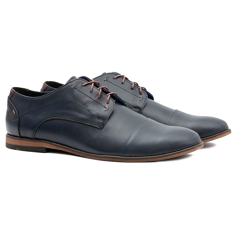 Gejms Zapatos Hombre Piel Azul Marino Livio