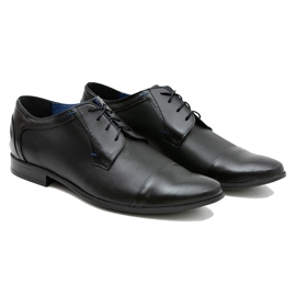 Gejms Zapatos negros formales de cuero para hombre Leopoldo