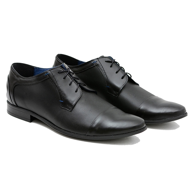 Gejms Zapatos negros formales de cuero para hombre Leopoldo
