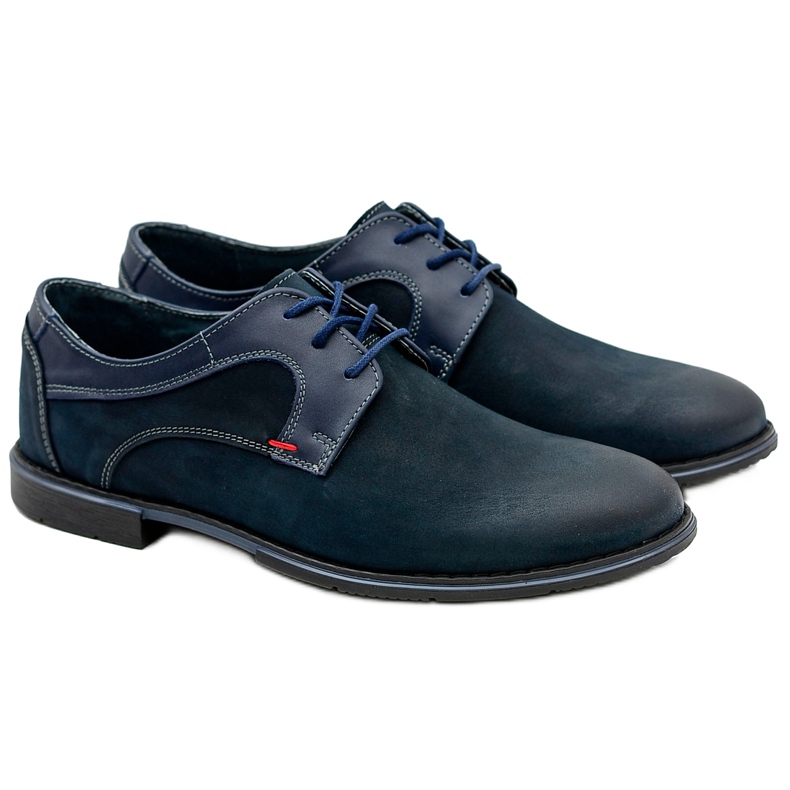KOMODO Pietro Zapatos de cuero azul marino