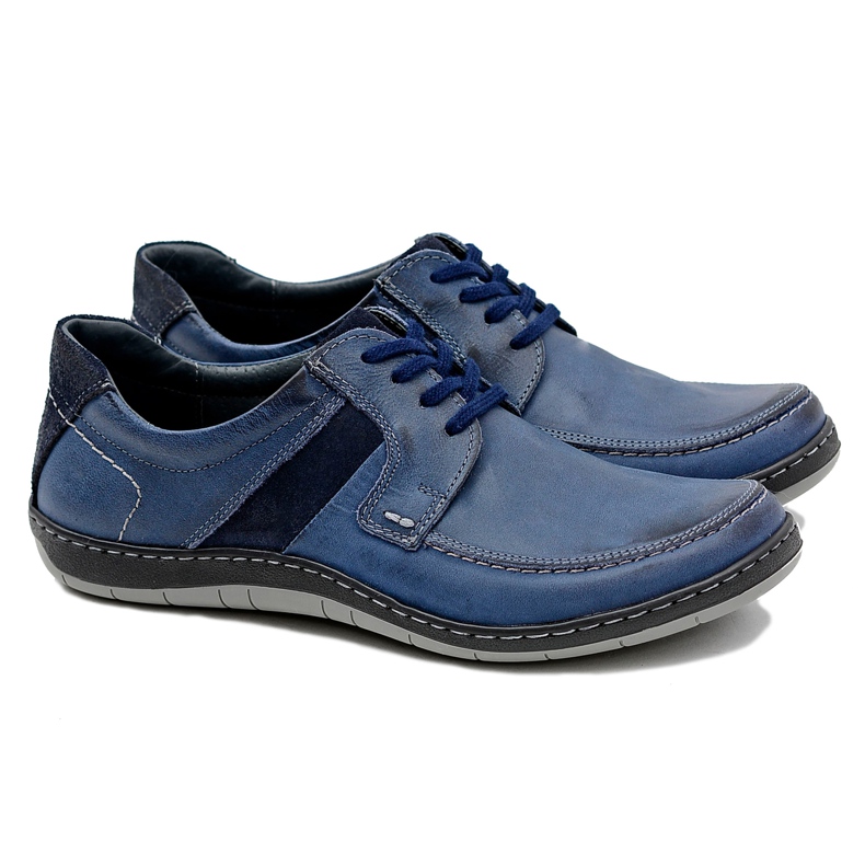 KOMODO Zapatos Clásicos De Cuero Azul Marino Para Hombre Rocco