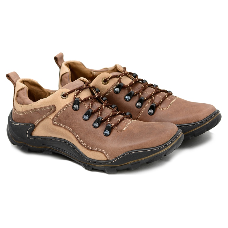 Mario Boschetti Zapatos de trekking de piel Johnny Brown marrón